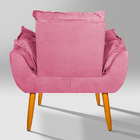 Poltrona Opala Para Recepção Suede Rosa - Vallisa Decor