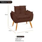 Poltrona Opala Para Sala De Estar Mesa De Jantar Suede Marrom