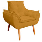 Poltrona Opala Para Sala E Quarto Suede Amarelo Mostarda - Jy