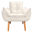 Poltrona Opala Para Sala E Quarto Suede Bege - Jylcrom
