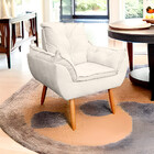 Poltrona Opala Para Sala E Quarto Suede Bege - Jylcrom