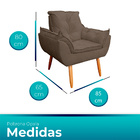 Poltrona Opala Para Sala E Quarto Suede Capuccino - Jylcrom