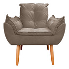 Poltrona Opala Para Sala E Quarto Suede Capuccino - Jylcrom