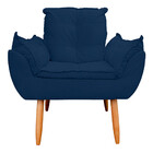 Poltrona Opala Para Sala E Quarto Suede - Jylcrom - Azul