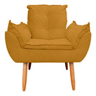 Poltrona Opala Para Sala E Quarto Suede - Jylcrom - Mostarda