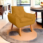 Poltrona Opala Para Sala E Quarto Suede - Jylcrom - Mostarda