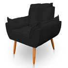 Poltrona Opala Para Sala E Quarto Suede - Jylcrom - Preto