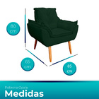 Poltrona Opala Para Sala E Quarto Suede - Jylcrom - Verde