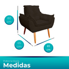 Poltrona Opala Para Sala E Quarto Suede Marrom - Jylcrom