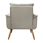 Poltrona Opala Pés Palito Decorativa Sala E Quarto Veludo Beg
