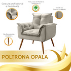 Poltrona Opala Pés Palito Decorativa Sala E Quarto Veludo Beg