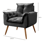 Poltrona Opala Pés Palito Decorativa Sala E Quarto Veludo Pre