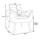 Poltrona Opala Pés Palitos Suede Rosa - Vallisa Decor