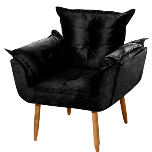 Poltrona Opala Platinum Decor Suede Preto