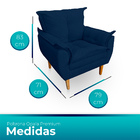 Poltrona Opala Premium Para Sala E Quarto Suede Azul - Jylcrom