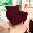 Poltrona Opala Premium Para Sala E Quarto Suede Bordo - Jylcr