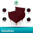 Poltrona Opala Premium Para Sala E Quarto Suede - Jylcrom - B