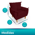 Poltrona Opala Premium Para Sala E Quarto Suede - Jylcrom - B