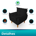 Poltrona Opala Premium Para Sala E Quarto Suede - Jylcrom - P