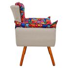 Poltrona Opala Romero Britto D15 E Suede Bege Pés Palito Cast