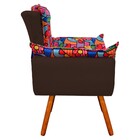 Poltrona Opala Romero Britto D15 E Suede Marrom Pés Palito Ca