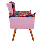 Poltrona Opala Romero Britto D15 E Suede Rosa Bebê Pés Palito