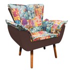 Poltrona Opala Street D05 E Suede Marrom Pés Palito Castanho