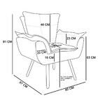 Poltrona Opala Street D05 E Suede Marrom Pés Palito Castanho