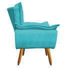 Poltrona Opala Suede Azul Tiffany Pés Palito Tana Decor