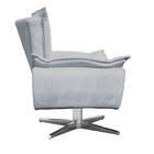 Poltrona Opala Suede Cinza Base Giratória Cromada Bnn Decor