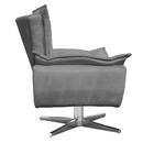 Poltrona Opala Suede Grafite Base Giratória Cromada Bnn Decor