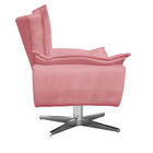 Poltrona Opala Suede Rose Base Giratória Cromada Bnn Decor