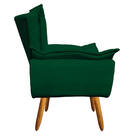 Poltrona Opala Suede Verde Pés Palito Castanho D'rossi
