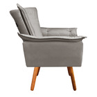 Poltrona Opala Veludo Marrom Rato Pés Palito Castanho - D'ros