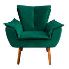 Poltrona Opala Veludo Verde Esmeralda Pés Palito Tana Decor