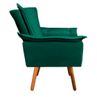 Poltrona Opala Veludo Verde Esmeralda Pés Palito Tana Decor