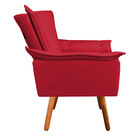 Poltrona Opala Veludo Vermelho Pés Palito Castanho - D'rossi