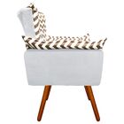 Poltrona Opala Zig Zag Bege D81 E Suede Cinza Pés Palito Cast