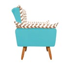 Poltrona Opala Zig Zag Bege D81 E Suede Pés Palito Castanho D