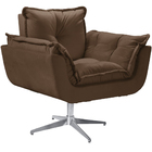 Poltrona Opalla 1 Lugar Base Giratória Aluminio Marrom