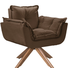 Poltrona Opalla 1 Lugar Base Giratória Madeira Marrom