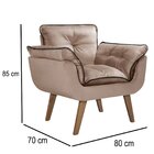 Poltrona Opalla Capuccino Com Debrum E Base Palito Capuccino/