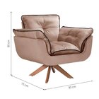 Poltrona Opalla Com Debrum E Base Giratória Capuccino/preto