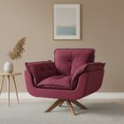 Poltrona Opalla Com Debrum E Base Giratória Vermelho/preto