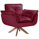 Poltrona Opalla Com Debrum E Base Giratória Vermelho/preto