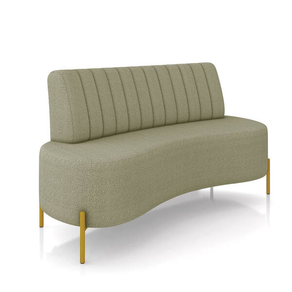 Poltrona Orgânica 2 Lugares 135cm Pé Ferro Dourado Maraú Bouc