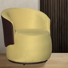 Poltrona Orgânica Beatriz Com Composê Corino Marrom Suede Ama