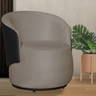 Poltrona Orgânica Beatriz Com Composê Corino Preto Suede Capp