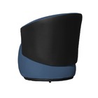 Poltrona Orgânica Beatriz Suede Azul Royal Com Composê Corino