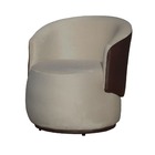 Poltrona Orgânica Beatriz Suede Bege Com Composê Corino Marro